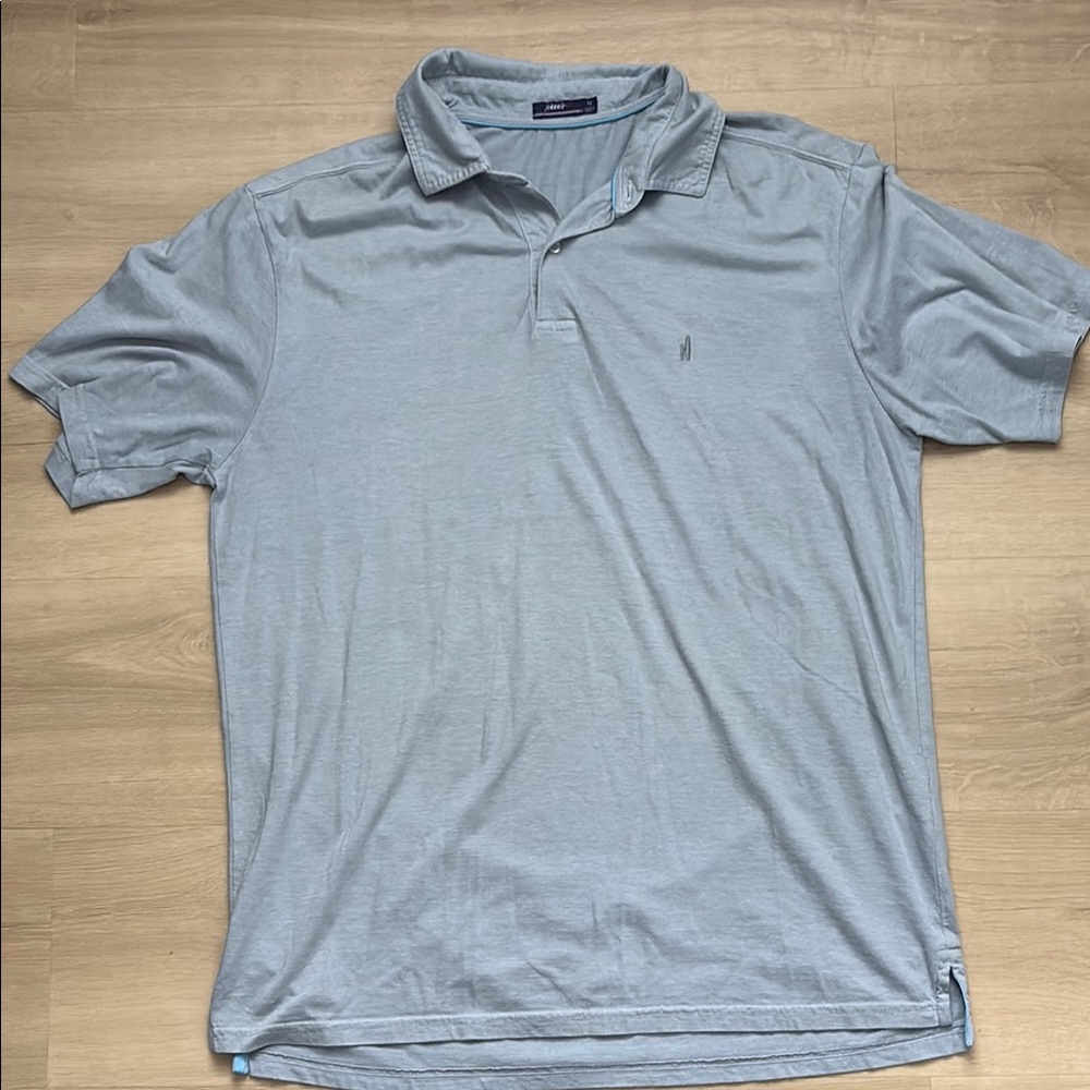 Johnnie-O Men's Gray Cotton Polo Shirt - Medium